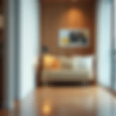 Compact futon on wheels utilized in a small apartment space