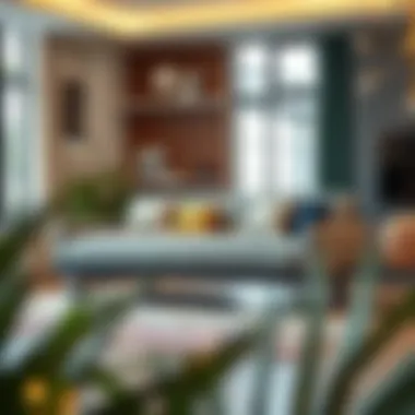 Elegantly designed futon on wheels in a modern living room setting