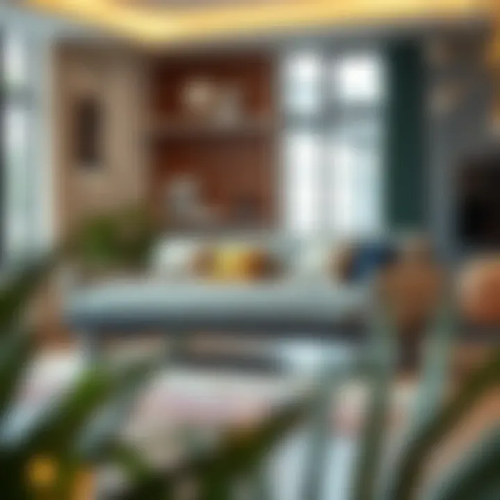 Elegantly designed futon on wheels in a modern living room setting