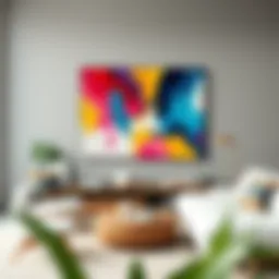 A vibrant canvas depicting abstract art