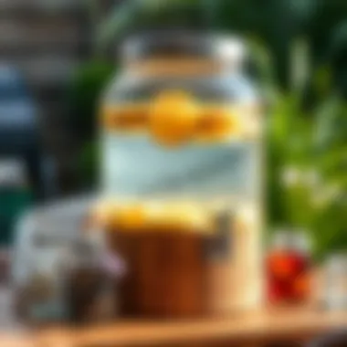 Rustic-Themed Drink Dispenser for Outdoor Events Charming rustic-themed drink dispenser that complements outdoor festivities.