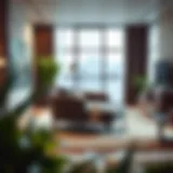 Elegant pullout armchair in a modern living room