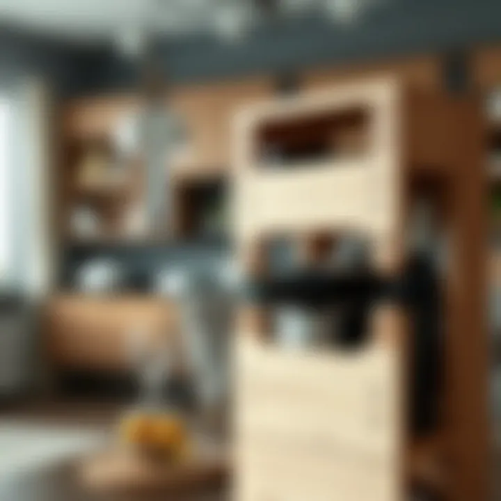 Craftsmanship details of a four bottle wooden wine rack