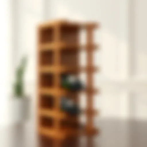 Elegant wooden wine rack showcasing four bottles