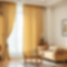 Elegant beige curtains draping a living room window