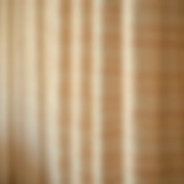 Close-up of textured beige curtain fabric