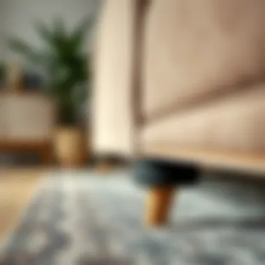 Installation of sofa leg pads on wooden furniture