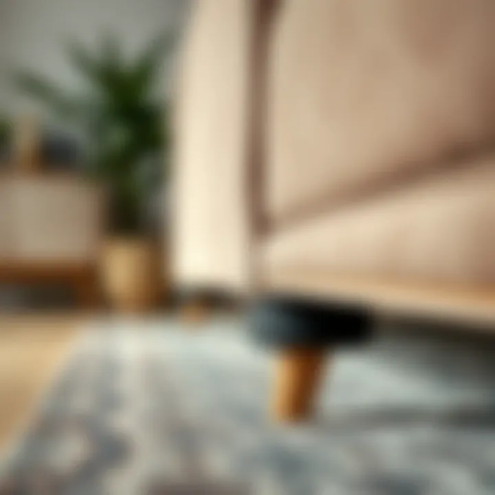 Installation of sofa leg pads on wooden furniture