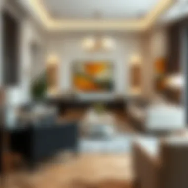 Stylish living room showcasing furniture with leg pads