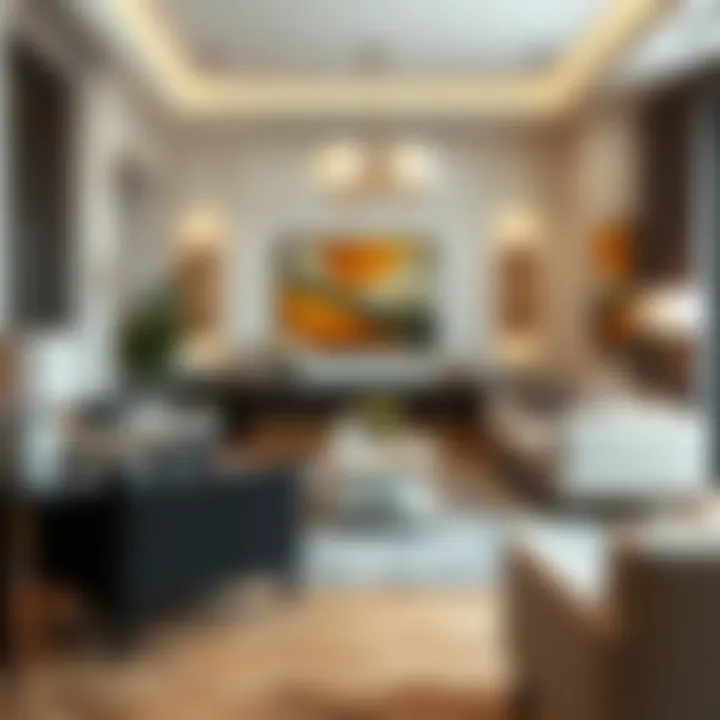 Stylish living room showcasing furniture with leg pads