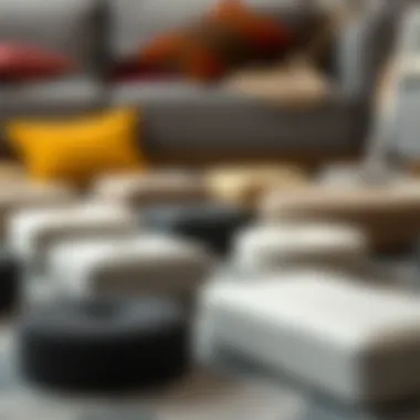 Different types of sofa leg pads displayed