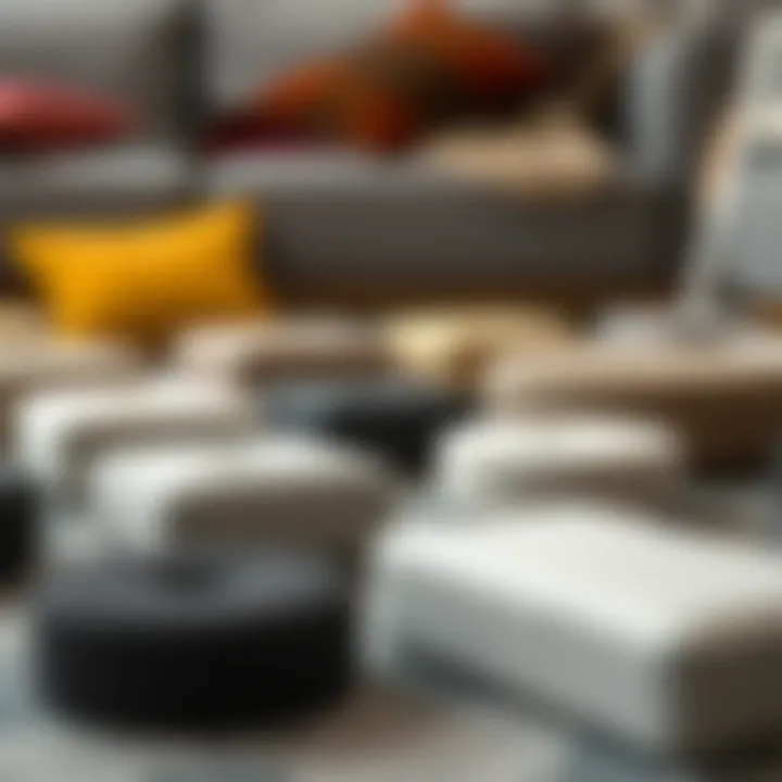 Different types of sofa leg pads displayed