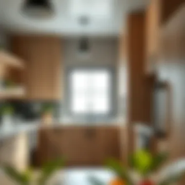 Close-up of sustainable materials used in kitchen cabinet designs