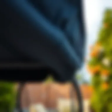 Durable Canopy Materials Close-up of durable materials used in patio swing canopies