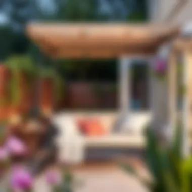 Stylish Outdoor Space with Canopy Swing Stylish outdoor space featuring a canopy swing