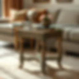 A beautifully crafted vintage end table showcasing intricate details