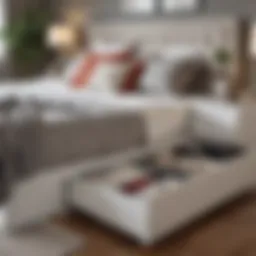 Elegant full size platform bed with sleek storage drawers