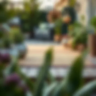 Eco-friendly deck mat options displayed in a garden setting