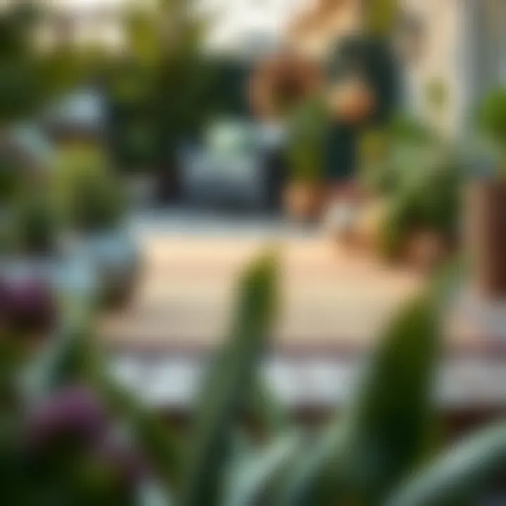 Eco-friendly deck mat options displayed in a garden setting