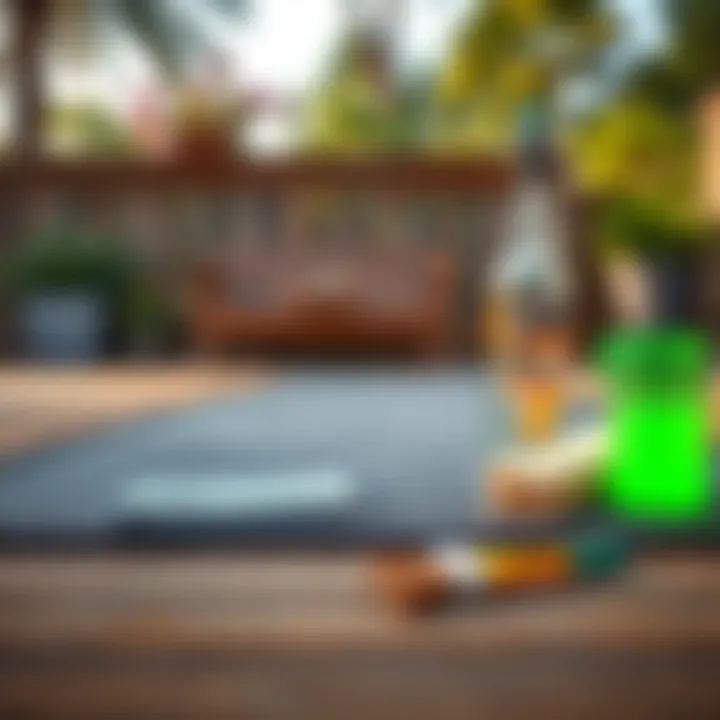 Maintenance tips showcased through cleaning tools and mats