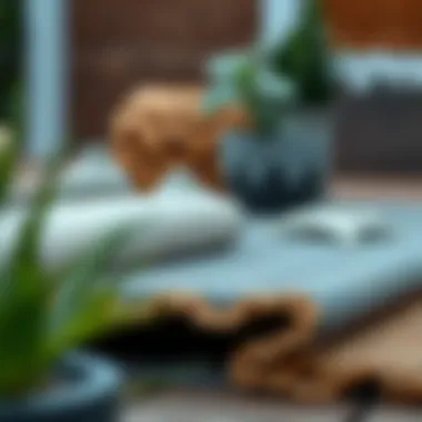 Close-up of various materials used for deck mats