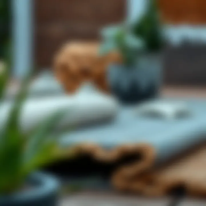 Close-up of various materials used for deck mats