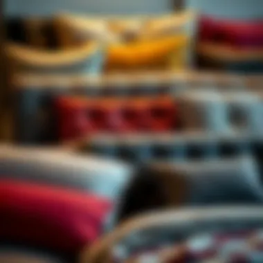 Different materials for headboard covers displayed