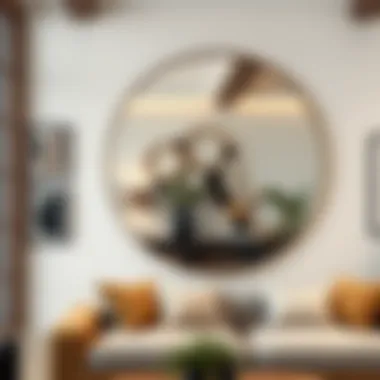 Contemporary Decor with Round Wall Mirror Contemporary decor accentuated by a large round wall mirror