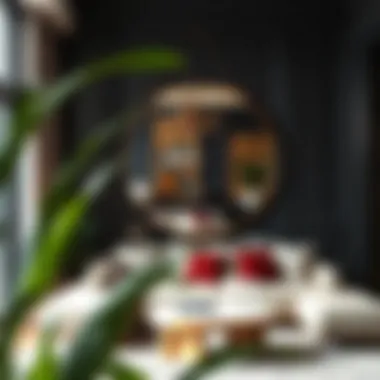 Enhancing Spatial Depth with Round Mirror Chic interior featuring a round wall mirror enhancing spatial depth