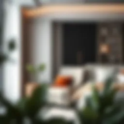 Elegant bed chair in a modern bedroom setting