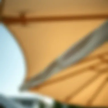 Close-up of durable fabric used in canvas umbrella canopies