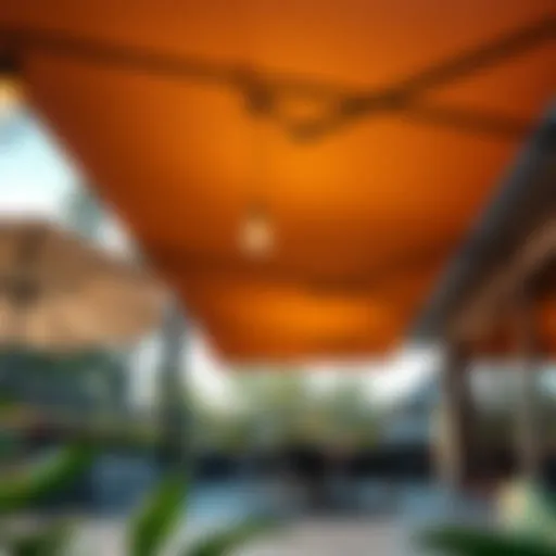 Elegant canvas umbrella canopies enhancing a patio space