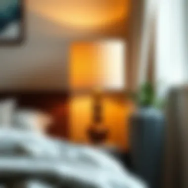 Enhancing Bedroom Aesthetics Dimmable table lamp paired with decorative elements on a bedside table