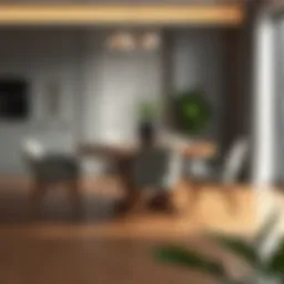 Elegant foldable kitchen table set in a modern dining space