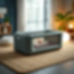 Innovative design of an inflatable crib showcasing its portability.