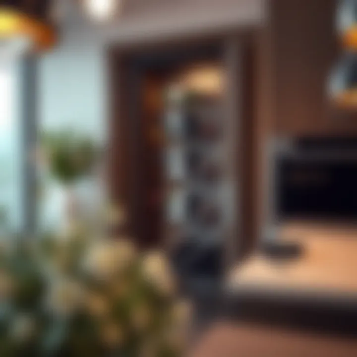 Modern metal over the door wine rack fitting seamlessly into a contemporary kitchen