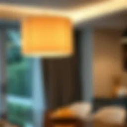 Elegant pendant shade illuminating a modern dining area