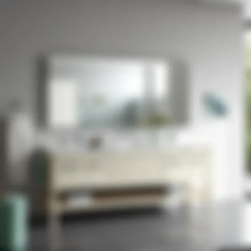 Elegant three sink vanity unit in a modern bathroom setting