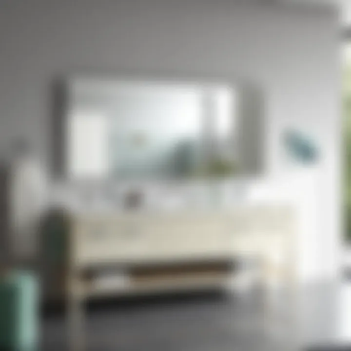 Elegant three sink vanity unit in a modern bathroom setting