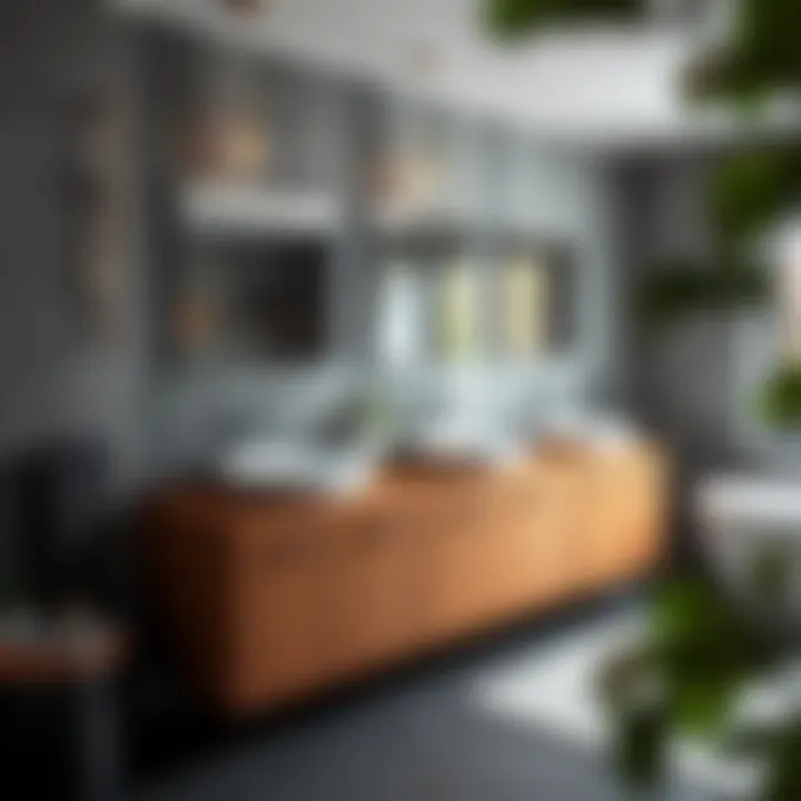 Stylish storage solutions in a three sink vanity unit