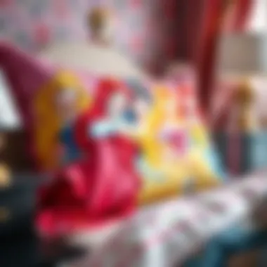Vibrant Disney princess pillowcase showcasing multiple princesses