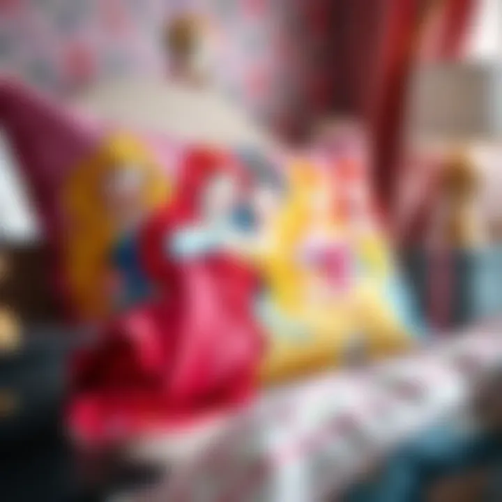 Vibrant Disney princess pillowcase showcasing multiple princesses