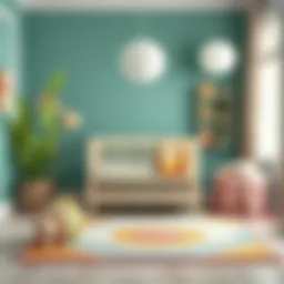 Colorful nursery rug enhancing a child's room decor