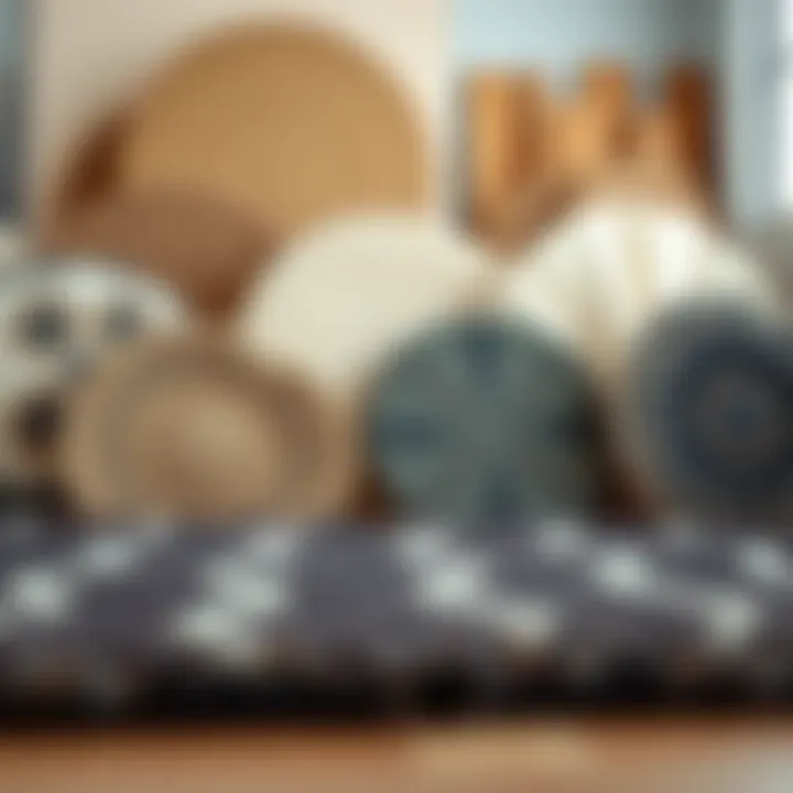 Different sizes and shapes of nursery rugs displayed together