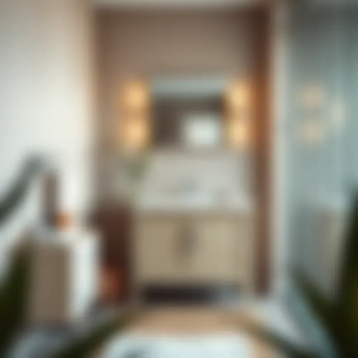 Modern Vanity Cabinet Outlet Modern vanity cabinet outlet in a stylish bathroom setting