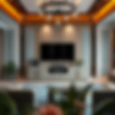 Stylish media credenza in an elegant interior setting