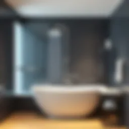 Elegant 90 degree curved shower rod showcasing modern bathroom design