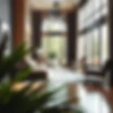 Elegant indoor space featuring a 5 x 5 indoor-outdoor rug