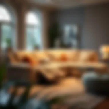 Recliner feature of a sectional sofa in a cozy living room