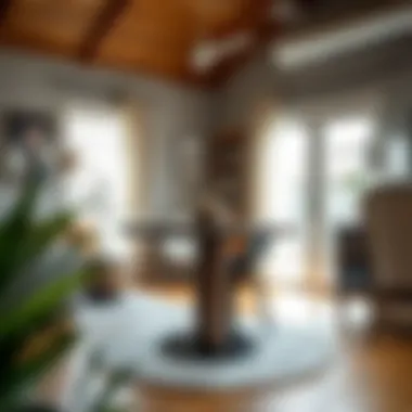 A stylish 22 inch high table surrounded by contemporary decor